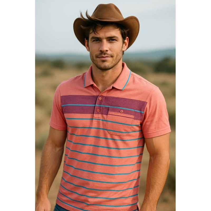 Playera Polo Rossini By Manchester Caballero #mlpos_3 | Color: Salmon #color_salmon | Talla: XG #sku_ro028152salmonxg