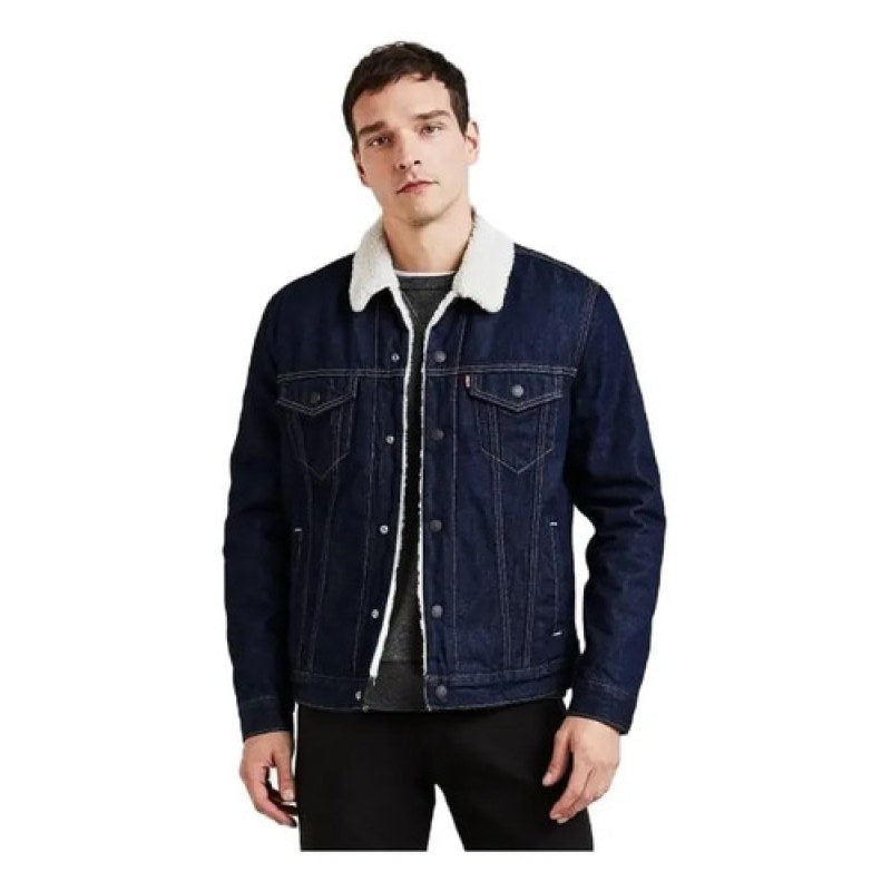 Chamarra Chaqueta Levis Denim Mezclilla Con Borrega #mlpos_4 | Color: Suavizado 0075 #color_suavizado_0075 #sku_levis0075svl #sku_levis0075svm #sku_levis0075svxl