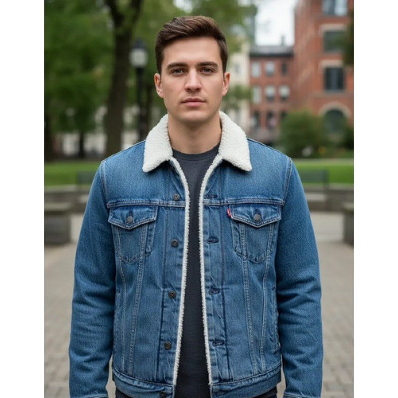 Chamarra Chaqueta Levis Denim Mezclilla Con Borrega #mlpos_5 | Color: Stone 0186 #color_stone_0186 #sku_levis0186stxl #sku_mlm3540658150-191611454755