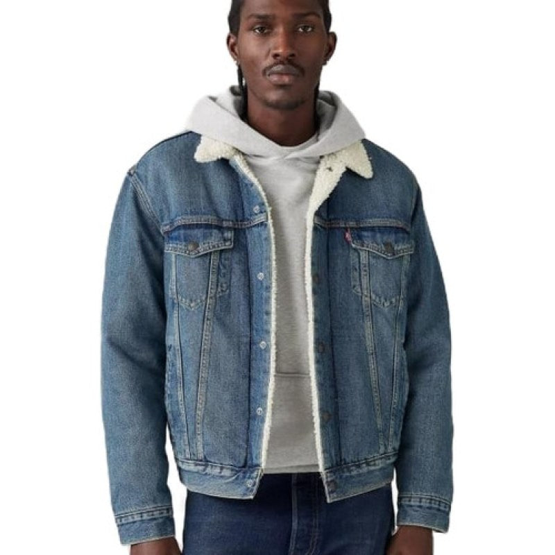 Chamarra Chaqueta Levis Denim Mezclilla Con Borrega #mlpos_6 | Color: Stone 0186 #color_stone_0186 #sku_levis0186stxl #sku_mlm3540658150-191611454755