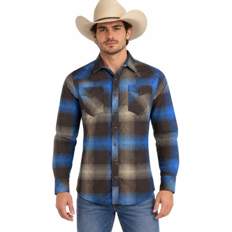 Camisa Vaquera Franela Winster Classic #mlpos_1 #mlitem_MLM3652327669 | Color: Azul | Talla: XXL #color_azul #sku_winsfrnlazll #sku_winsfrnlazlm #sku_winsfrnlazls #sku_winsfrnlazlxl #sku_winsfrnlazlxxl