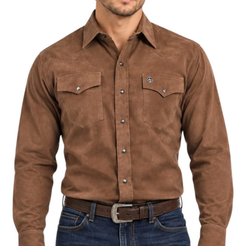 Camisa Winster Vaquera Panilla Para Hombre #mlpos_4 | Color: Cafe | Talla: XL #color_cafe