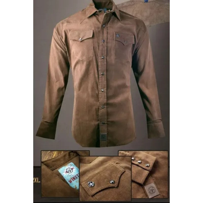 Camisa Winster Vaquera Panilla Para Hombre #mlpos_6 | Color: Cafe | Talla: XL #color_cafe
