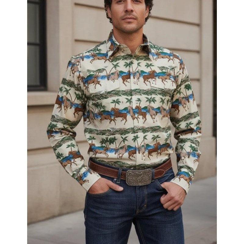 Camisa Roper Wear West Vaquero Cowboy #mlpos_1 | Color: Beige 0201 #color_beige_0201 #sku_mlm3681033742-183560036224 #sku_mlm3681033742-183560036226 #sku_mlm3681033742-183560036230