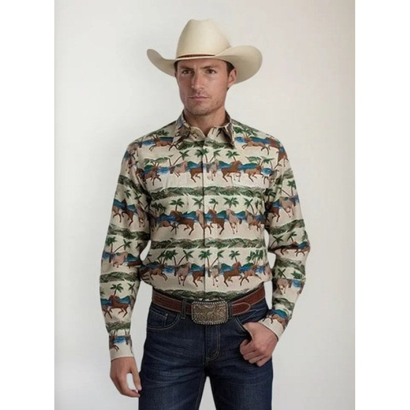 Camisa Roper Wear West Vaquero Cowboy #mlpos_2 | Color: Beige 0201 #color_beige_0201 #sku_mlm3681033742-183560036224 #sku_mlm3681033742-183560036226 #sku_mlm3681033742-183560036230