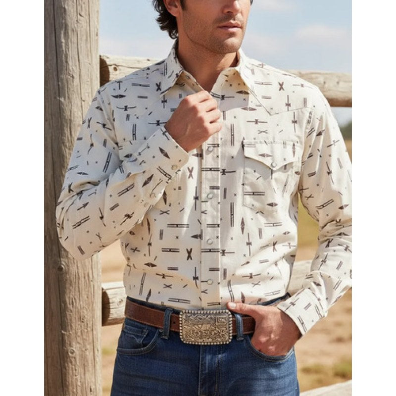 Camisa Roper Wear West Vaquero Cowboy #mlpos_5 | Color: Crema 0202 #color_crema_0202 #sku_mlm3681033742-183560036232 #sku_mlm3681033742-183560036238