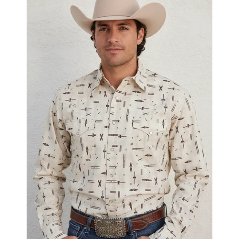 Camisa Roper Wear West Vaquero Cowboy #mlpos_7 | Color: Crema 0202 #color_crema_0202 #sku_mlm3681033742-183560036232 #sku_mlm3681033742-183560036238