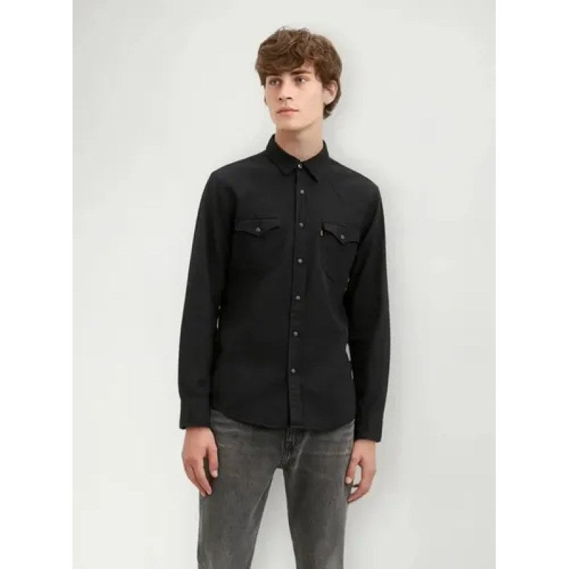 Camisa Mezclilla Levis Clasica Vaquera Western Hombre #mlpos_17 | Color: Negro #color_negro #sku_leviscamngch