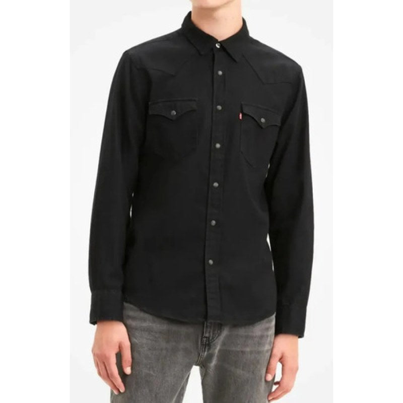 Camisa Mezclilla Levis Clasica Vaquera Western Hombre #mlpos_19 | Color: Negro #color_negro #sku_leviscamngch