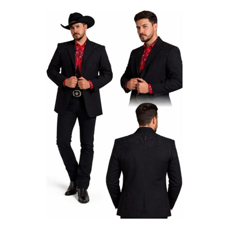Traje Vaquero Old West Para Caballero Bordado #mlpos_3 | Color: Negro #color_negro #sku_mlm3841785892-184311678676 #sku_mlm3841785892-184311678678 #sku_mlm3841785892-184311678680 #sku_mlm3841785892-184311678682 #sku_mlm3841785892-197008934895