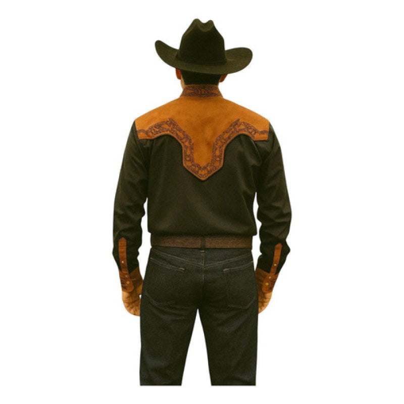 Camisa Old West Vaquero Para Caballero Charra #mlpos_10 | Color: Negro espuela #color_negro_espuela | Talla: EG #sku_oldchngsheg