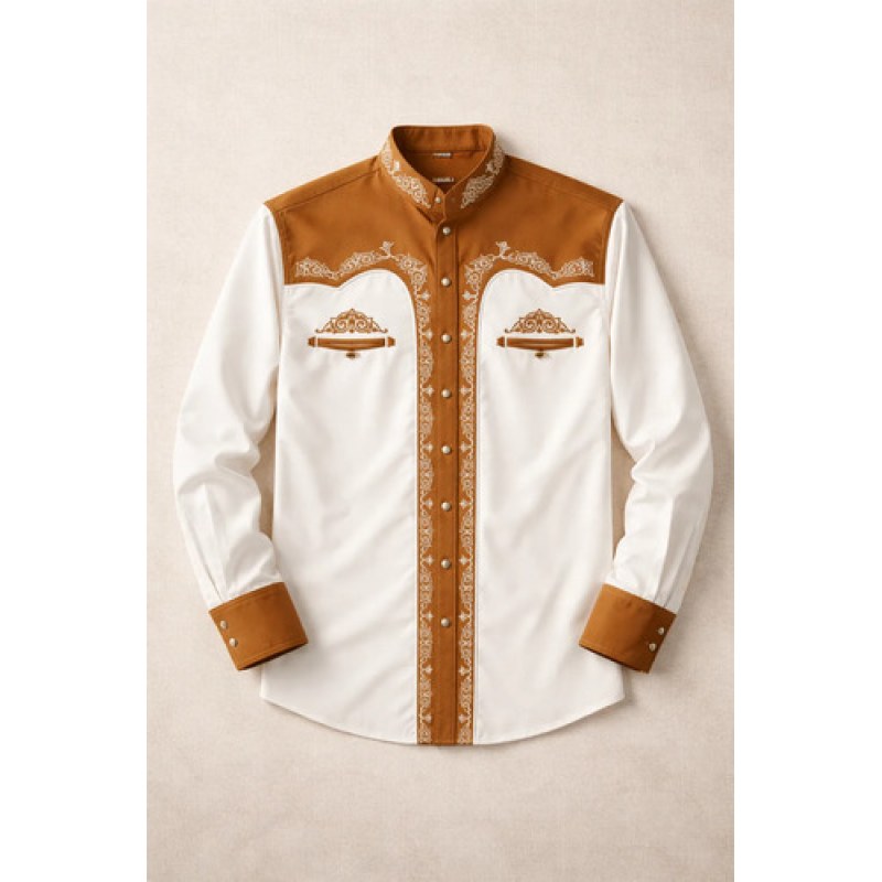 Camisa Old West Vaquero Para Caballero Charra #mlpos_17 | Color: blanco camel #color_blanco_camel | Talla: CH #sku_oldchbshch #sku_oldchbsheg #sku_oldchbshg