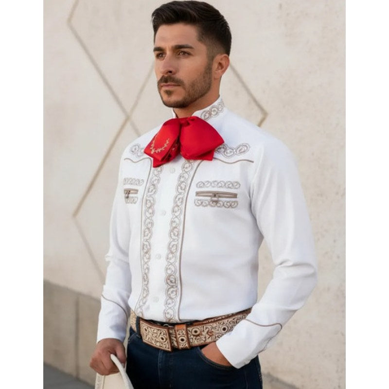 Camisa Old West Vaquero Para Caballero Charra #mlpos_18 | Color: Blanco B #color_blanco_b | Talla: M #sku_oldchb2xl #sku_oldchb3xl #sku_oldchbeg #sku_oldchbg #sku_oldchbm