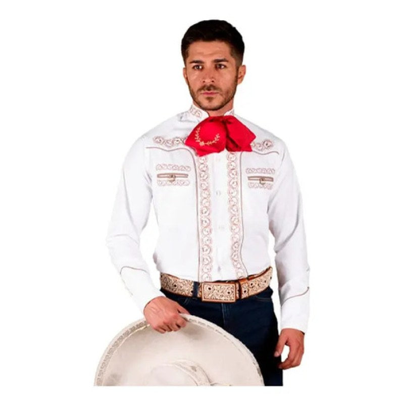 Camisa Old West Vaquero Para Caballero Charra #mlpos_8 | Color: Blanco B #color_blanco_b #sku_oldchb2xl #sku_oldchb3xl #sku_oldchbeg #sku_oldchbg #sku_oldchbm