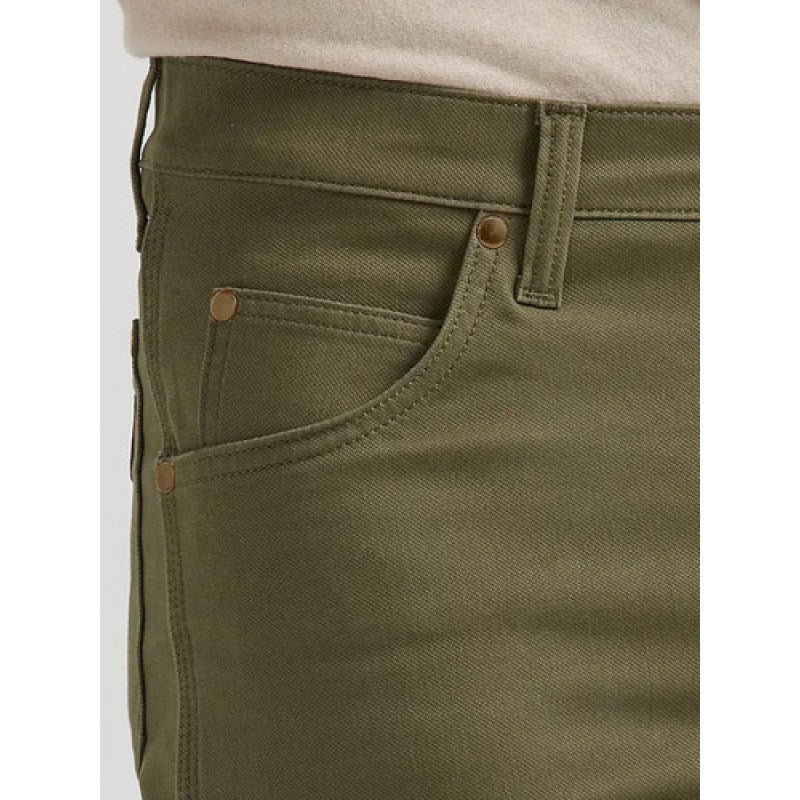 Wrangler West Mens Tough Pantalon Comfort Canvas Cowboy Cut #mlpos_11 | Color: Olivo #color_olivo #sku_1123615523032 #sku_1123615523132 #sku_1123615523232 #sku_1123615523332 #sku_1123615523432 #sku_1123615523632 #sku_1123615523832