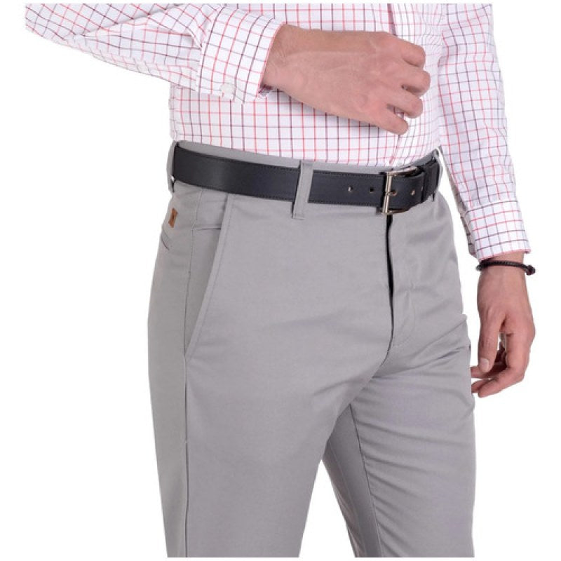 Pantalon Casual Gabardina Yale Slim Fit 4189 #mlpos_13 | Color: Gris #color_gris #sku_092041890830 #sku_092041890832 #sku_092041890834 #sku_092041890836
