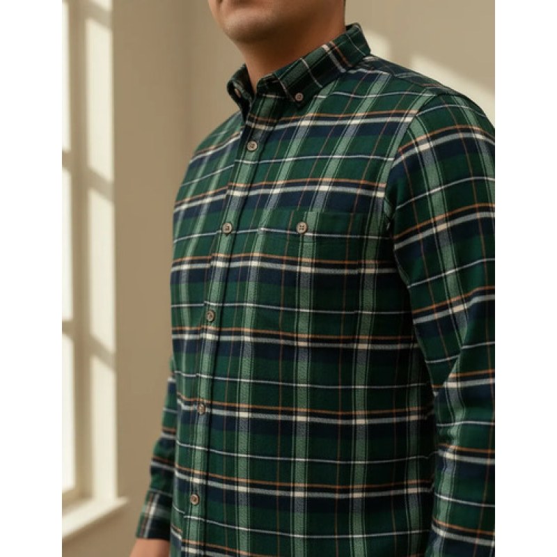 Camisa Yale Franela Casual Regular Fit #mlpos_12 | Color: Verde #color_verde #sku_mlm4139134232-192964788783 #sku_mlm4139134232-192964788791