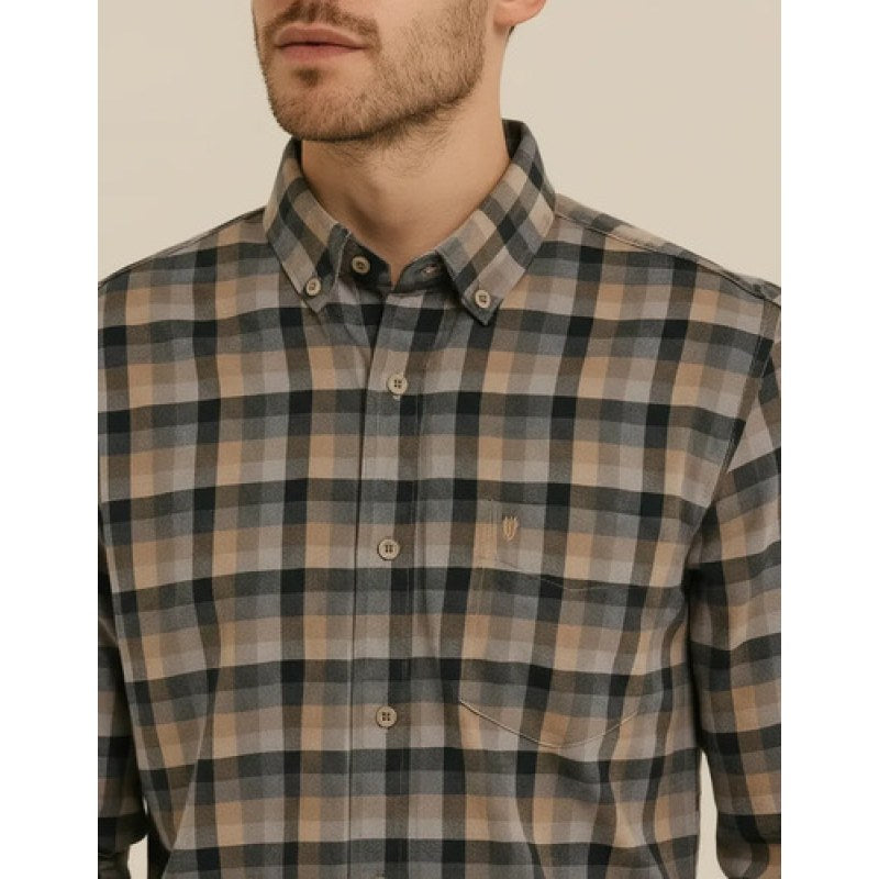 Camisa Yale Franela Casual Regular Fit #mlpos_3 | Color: Beige #color_beige #sku_4642beige2xl #sku_4642beigexl