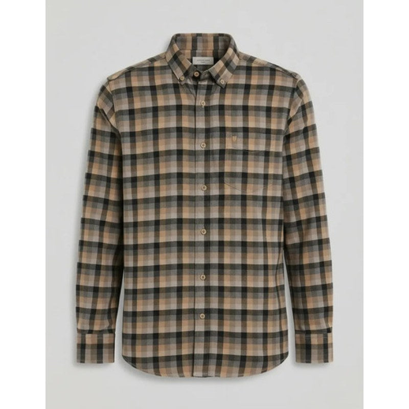 Camisa Yale Franela Casual Regular Fit #mlpos_5 | Color: Beige #color_beige #sku_4642beige2xl #sku_4642beigexl
