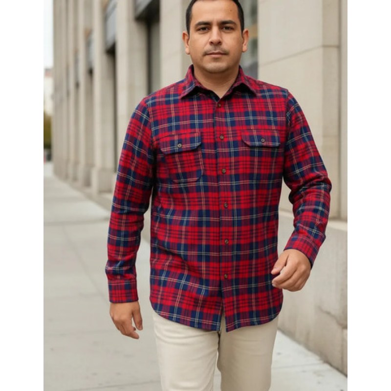 Camisa Yale Franela Casual Regular Fit #mlpos_7 | Color: Rojo #color_rojo #sku_mlm4139134232-192964788771 #sku_mlm4139134232-192964788775 #sku_mlm4139134232-192964788777 #sku_mlm4139134232-192964788779 #sku_mlm4139134232-192964788781 #sku_mlm4139134232-198111955693