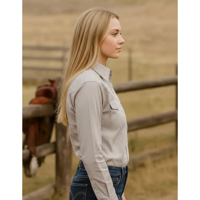 Blusa Camisa Vaquera Old West Moda Mujer #mlpos_10 | Color: Beige #color_beige | Talla: M #sku_oldesbgm