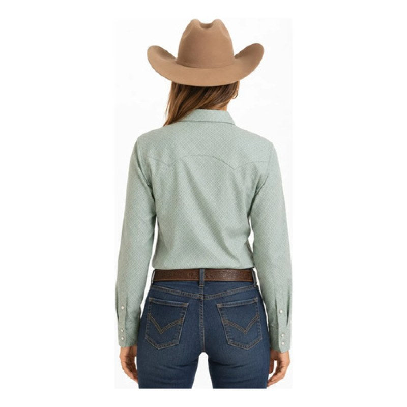 Blusa Camisa Vaquera Old West Moda Mujer #mlpos_2 | Color: 8917 Verde #color_8917_verde #sku_oldb8917v2xl #sku_oldb8917vs #sku_oldb8917vxl