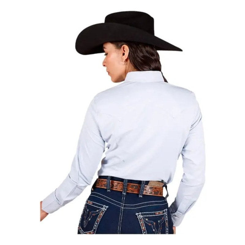 Blusa Camisa Vaquera Old West Moda Mujer #mlpos_6 | Color: Azul #color_azul | Talla: S #sku_oldesazs