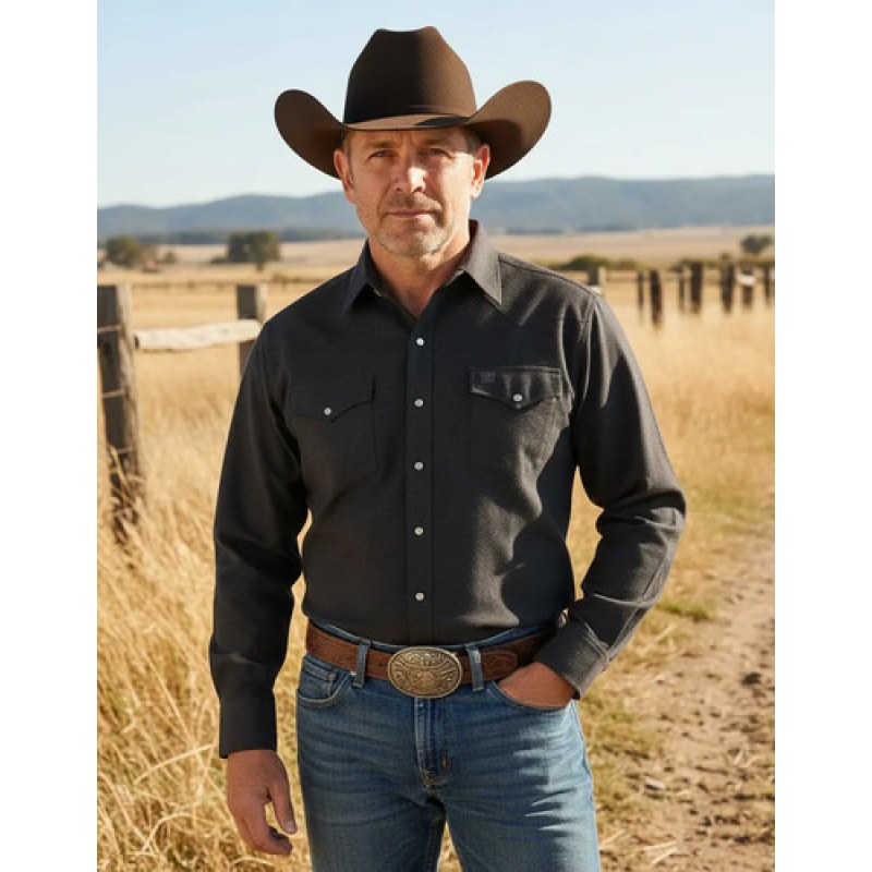 Camisa Panilla Winster Vaquera Para Caballero Negro S #mlpos_2 #sku_cwpngs