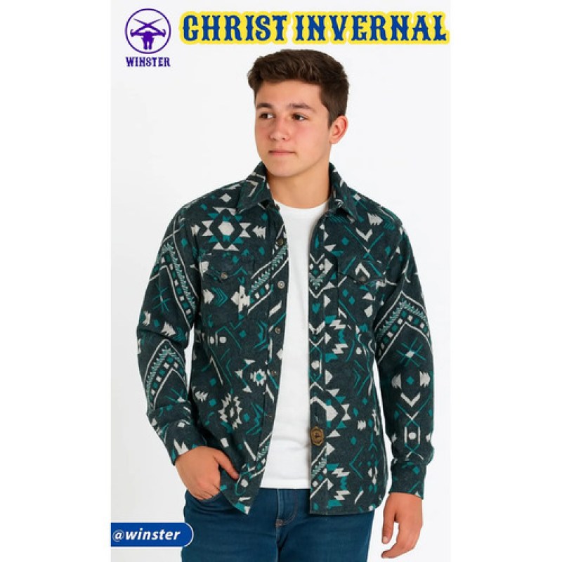 Camisa Winster Camisola Vaquera Christ Invernal Tela Gruesa #mlpos_3 | Color: Petróleo #color_petrleo #sku_mlm4317311030-186769254618 #sku_mlm4317311030-186769254620 #sku_mlm4317311030-186769254622 #sku_mlm4317311030-186769254624