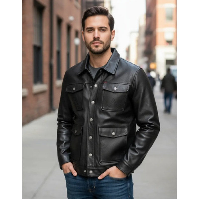 Chamarra Chaqueta Wrangler Vaquera Vinipiel #mlpos_1 | Color: Negro 2522 #color_negro_2522 #sku_mlm4362987006-192921370929 #sku_mlm4362987006-192921370943 #sku_mlm4362987006-192921370945