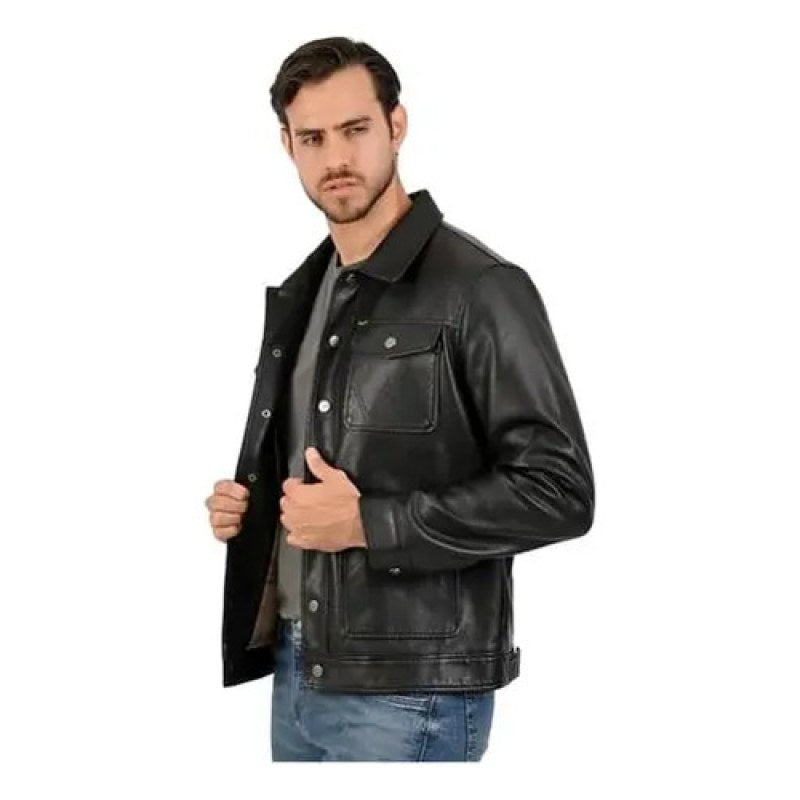 Chamarra Chaqueta Wrangler Vaquera Vinipiel #mlpos_2 | Color: Negro 2522 #color_negro_2522 #sku_2522ngch #sku_2522ngg #sku_2522ngm