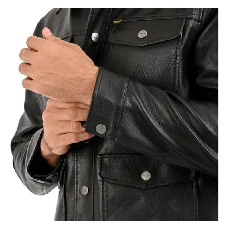 Chamarra Chaqueta Wrangler Vaquera Vinipiel #mlpos_6 | Color: Negro 2522 #color_negro_2522 #sku_2522ngch #sku_2522ngg #sku_2522ngm