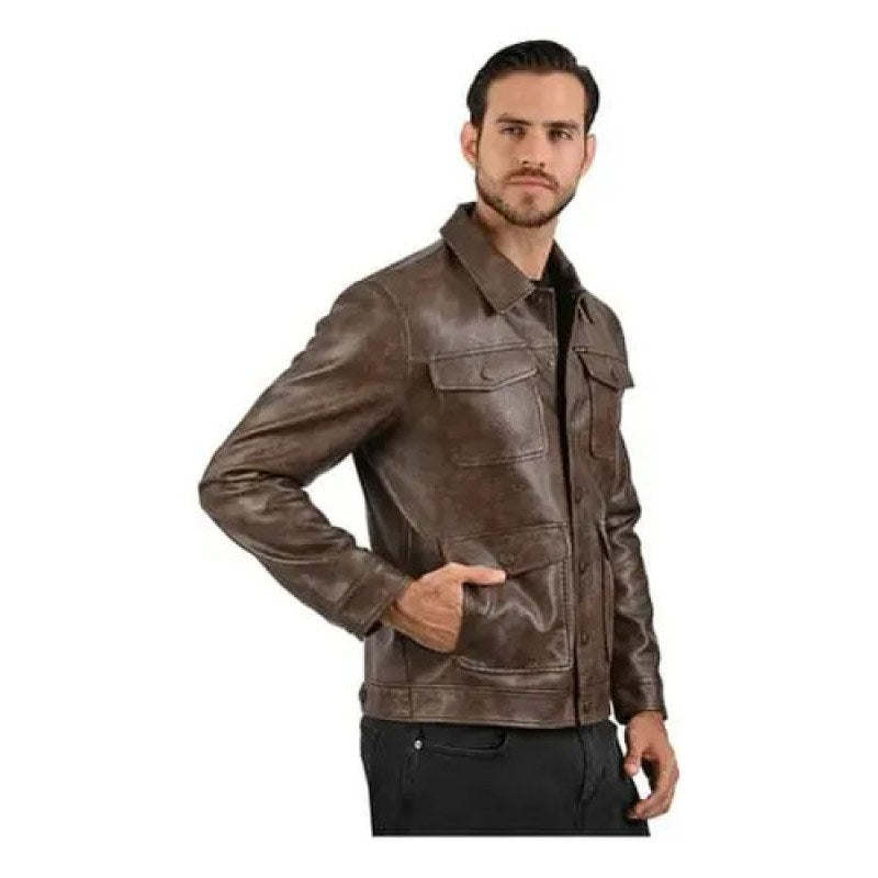 Chamarra Chaqueta Wrangler Vaquera Vinipiel #mlpos_8 | Color: Cafe 2522 #color_cafe_2522 #sku_mlm4362987006-192921370937 #sku_mlm4362987006-192921370939