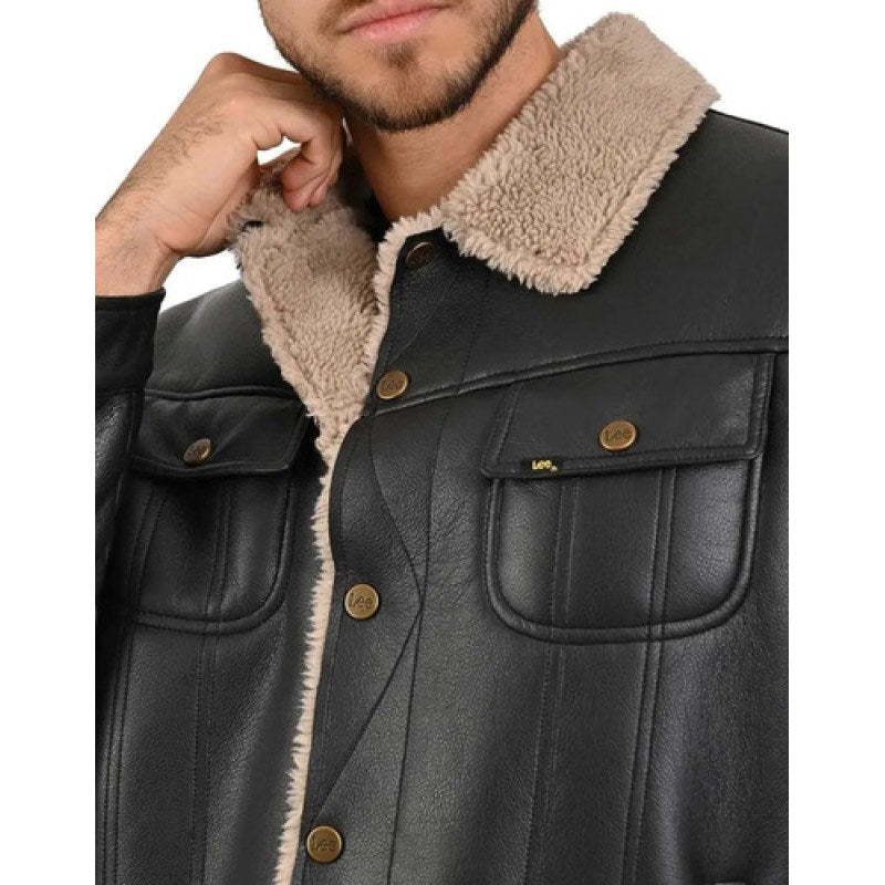 Chamarra Lee Vinipiel Con Borrega Tipo Biker #mlpos_4 | Color: negro 2522 #color_negro_2522 #sku_mlm4362991320-187044808116 #sku_mlm4362991320-187044808118 #sku_mlm4362991320-187044808120