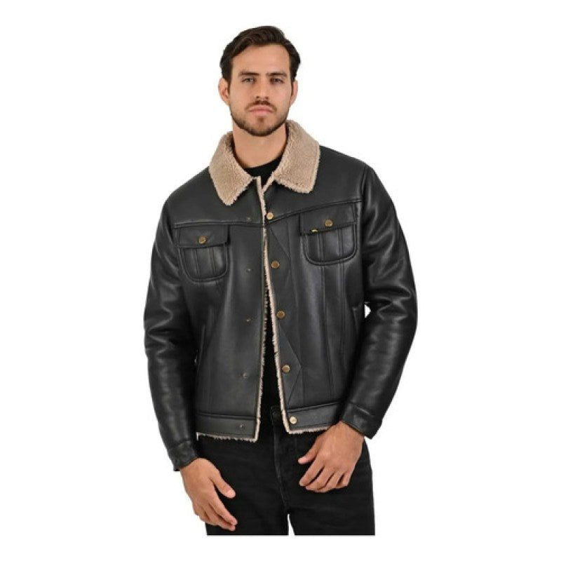 Chamarra Lee Vinipiel Con Borrega Tipo Biker #mlpos_6 | Color: negro 2522 #color_negro_2522 #sku_leco2522ch #sku_leco2522g #sku_leco2522m