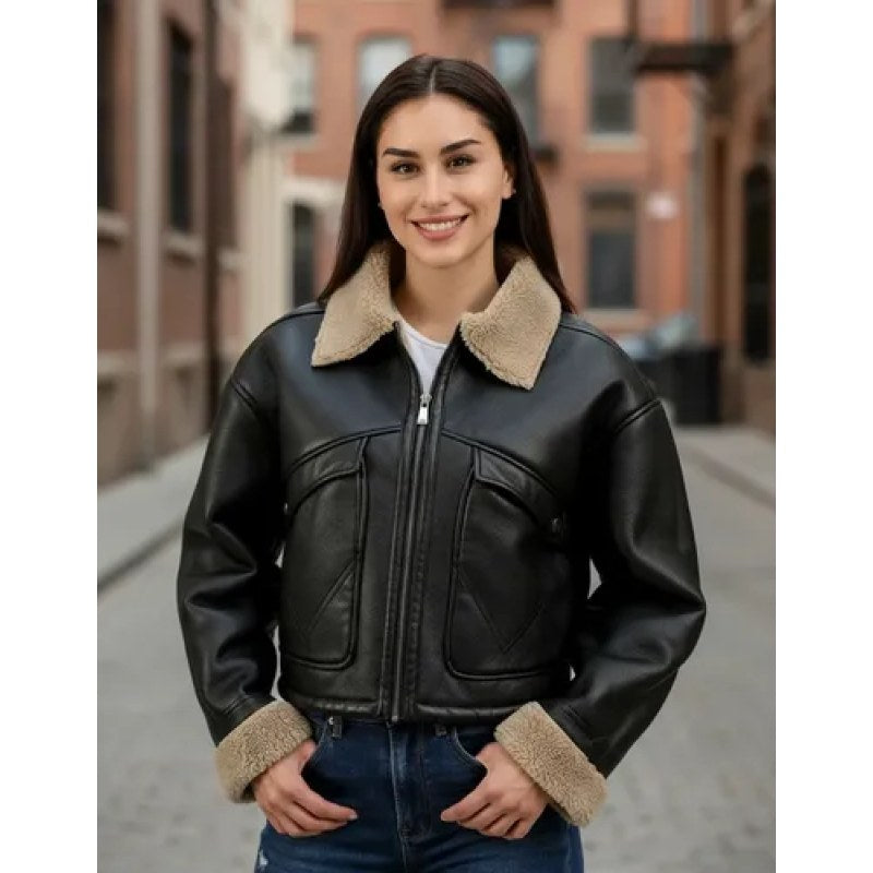 Chamarra Chaqueta Wrangler Vinipiel Con Borrega Para Dama #mlpos_1 | Color: Negro 2515 #color_negro_2515 #sku_mlm4371999438-187111032734 #sku_mlm4371999438-187111032736 #sku_mlm4371999438-187111032738 #sku_mlm4371999438-187111032740
