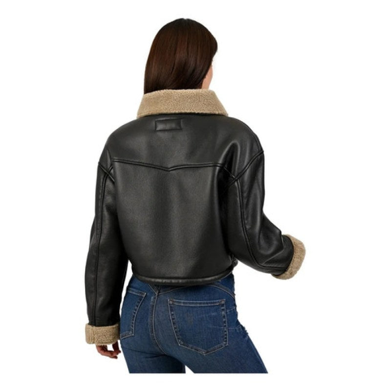 Chamarra Chaqueta Wrangler Vinipiel Con Borrega Para Dama #mlpos_5 | Color: Negro 2515 #color_negro_2515 #sku_mlm4371999438-187111032734 #sku_mlm4371999438-187111032736 #sku_mlm4371999438-187111032738 #sku_mlm4371999438-187111032740