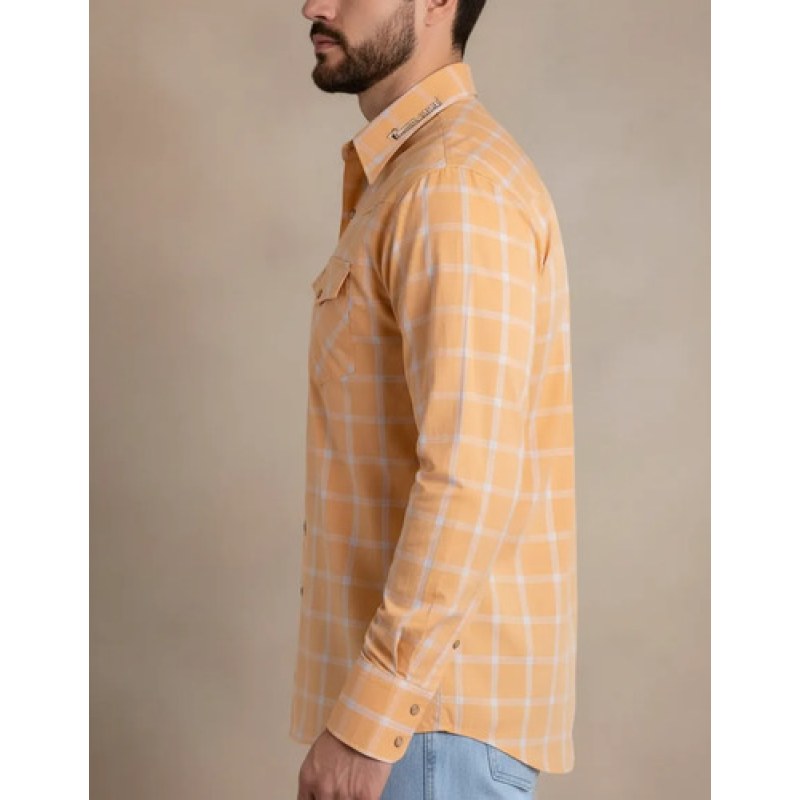 Camisa Wrangler Cuernos Chuecos Western Vaquera Para Hombre #mlpos_6 | Color: Melon 0979 #color_melon_0979 #sku_mlm4717341184-196380730813 #sku_mlm4717341184-196380730817