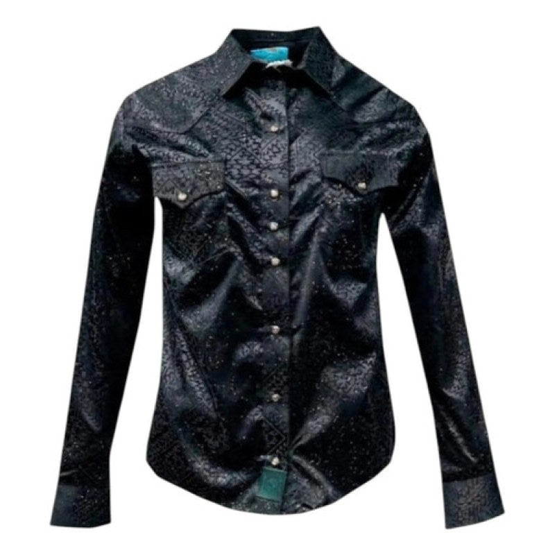 Blusa Vaquera Winster Estampado Para Dama #mlpos_10 | Color: Negro Brillo #color_negro_brillo #sku_winsbrllng2xl #sku_winsbrllngl #sku_winsbrllngm #sku_winsbrllngs #sku_winsbrllngxl