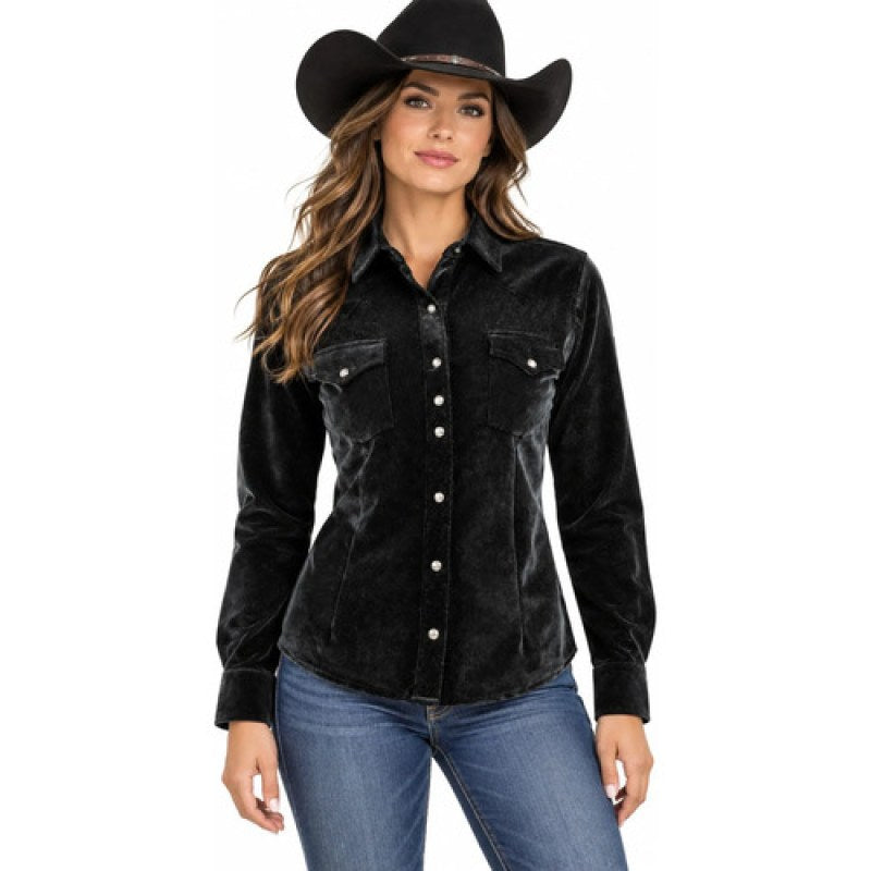 Blusa Vaquera Winster Estampado Para Dama #mlpos_11 | Color: Negro Terciopelo #color_negro_terciopelo #sku_winstcplng2xl #sku_winstcplngl #sku_winstcplngm #sku_winstcplngs #sku_winstcplngxl