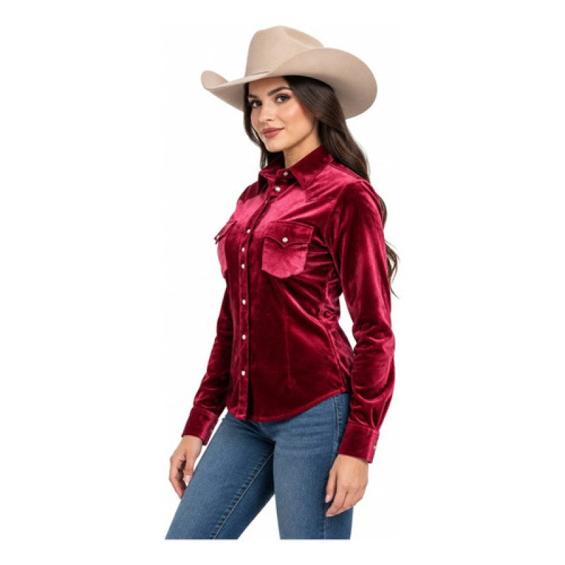 Blusa Vaquera Winster Estampado Para Dama #mlpos_17 | Color: Vino Terciopelo #color_vino_terciopelo #sku_winstcplvn2xl #sku_winstcplvnl #sku_winstcplvnm #sku_winstcplvns #sku_winstcplvnxl
