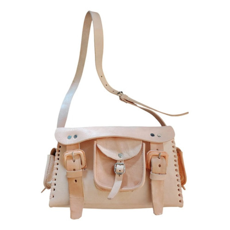 Maletín Vaquero Artesanal De Piel Color Natural Con Bolsas Natural #mlpos_3 #sku_maletinp