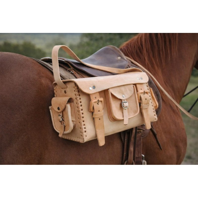 Maletín Vaquero Artesanal De Piel Color Natural Con Bolsas Natural #mlpos_4 #sku_maletinp