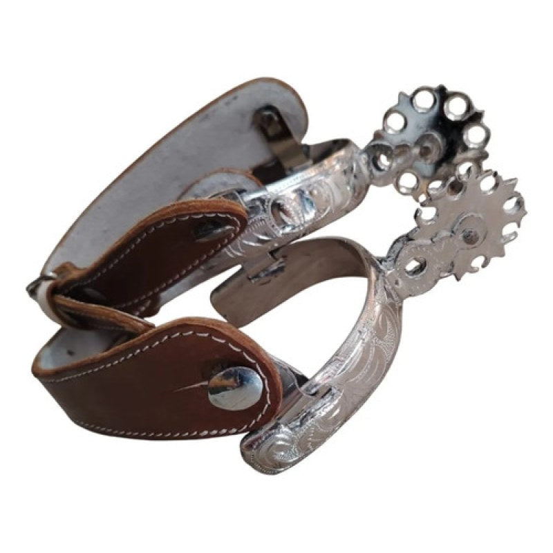 Espuelas Charras Cinceladas Con Correa Para Botín #mlpos_2 #sku_mlm5178948268