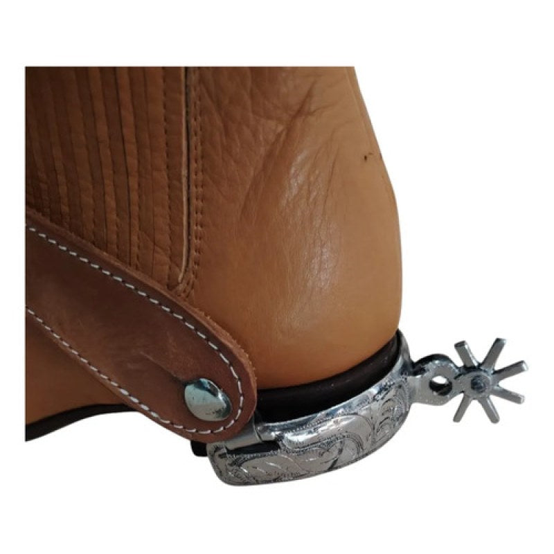 Espuelas Charras Cinceladas Con Correas Cafe #mlpos_1 #sku_mlm5192525740