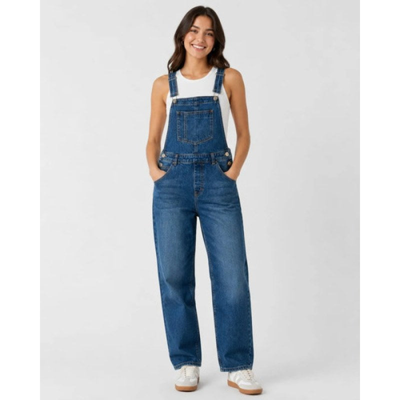 Overol Oggi Jeans Mezclilla Para Mujer Pierna Recta Casual #mlpos_4 #mlitem_MLM3175925323 | Color: Stone | Talla: 11 #color_stone #sku_26122117 #sku_26122119 #sku_261221111 #sku_261221113