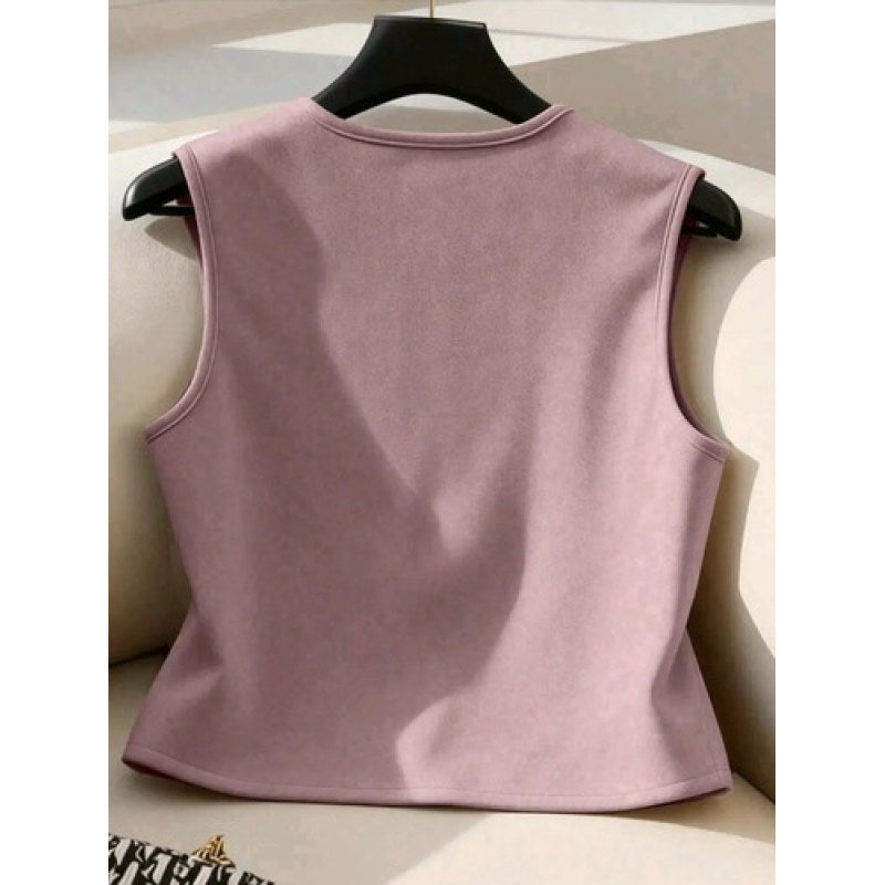 Chaleco Dama Tipo Gamuza Con Flecos Vaquera #mlpos_11 #mlitem_MLM3076166175 | Color: Rosa | Talla: XG #color_rosa #sku_chshrsg #sku_chshrsm #sku_chshrsxg