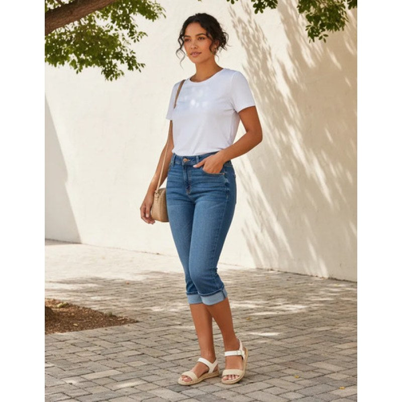 Pantalon Oggi Dama Moda #mlpos_2 #mlitem_MLM5780595554 | Color: CAPRI 2612200 | Talla: 7 #color_capri_2612200 #sku_2612200