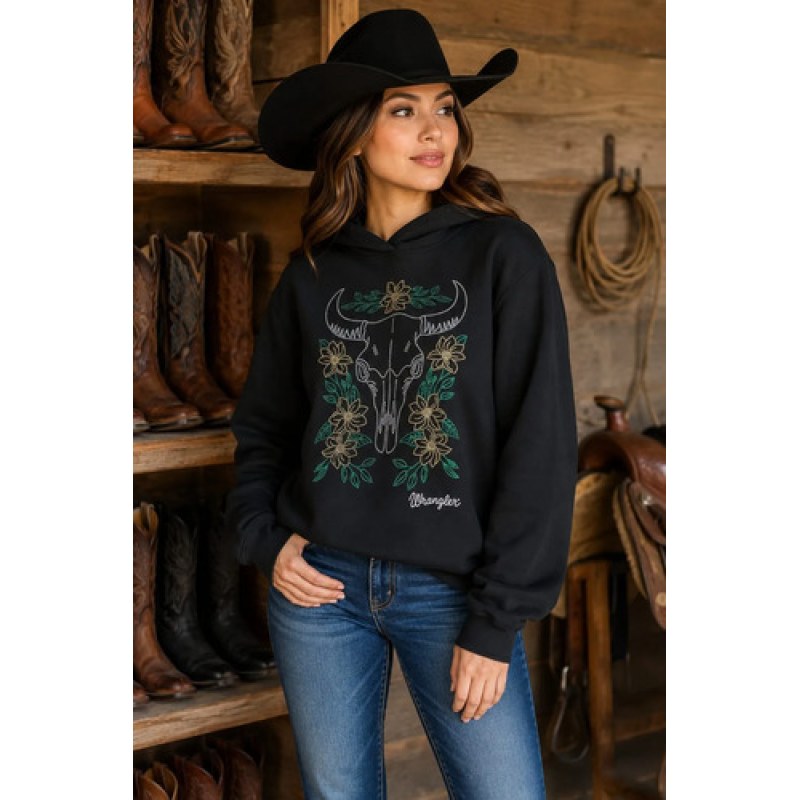 Sudadera Con Capucha Wrangler Mujer Algodón Casual #mlpos_5 #mlitem_MLM6097541882 | Color: Negro 5262 | Talla: CH #color_negro_5262 #sku_112395262ch #sku_112395262g #sku_112395262m #sku_112395262xg