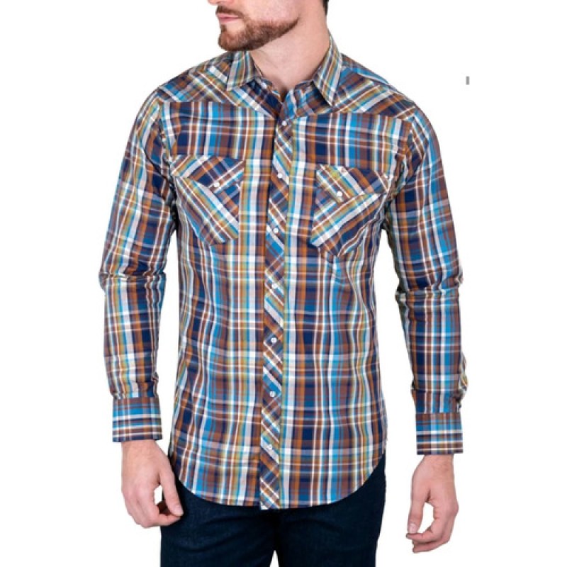 Camisa Wrangler Vaquera Western Fashion Snap Shirts #mlpos_4 #mlitem_MLM3246912173 | Color: Cafe 7966 | Talla: L #color_cafe_7966 #sku_112387966l #sku_112387966m #sku_112387966s #sku_112387966xl #sku_112387966xxl